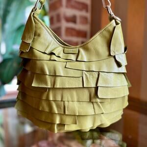 SAINT LAURENT St.Tropez Ruffle Calfskin Hobo Bag